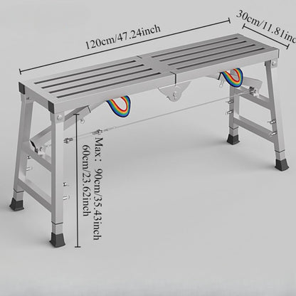 Werkplatform – Opvouwbare Steiger – Verstelbare Schildersteiger – Klussteiger – Draagbaar Werkbankje – Gegalvaniseerd Staal – Verstelbare Hoogte 60-90 cm – Draagvermogen 150 kg