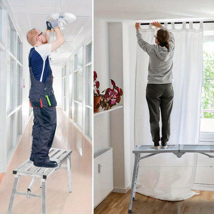 Werkplatform – Opvouwbare Steiger – Verstelbare Schildersteiger – Klussteiger – Draagbaar Werkbankje – Gegalvaniseerd Staal – Verstelbare Hoogte 60-90 cm – Draagvermogen 150 kg