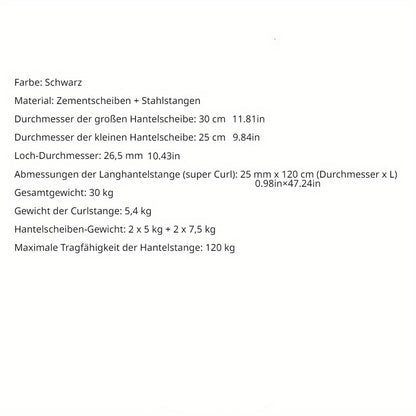Verstelbare Halterset – Dumbbell – Barbell – Gewichten – Fitnessset – 30 kg Gewicht – Roestvrij Staal