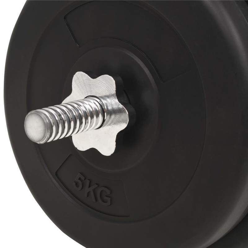Verstelbare Halterset – Dumbbell – Barbell – Gewichten – Fitnessset – 30 kg Gewicht – Roestvrij Staal