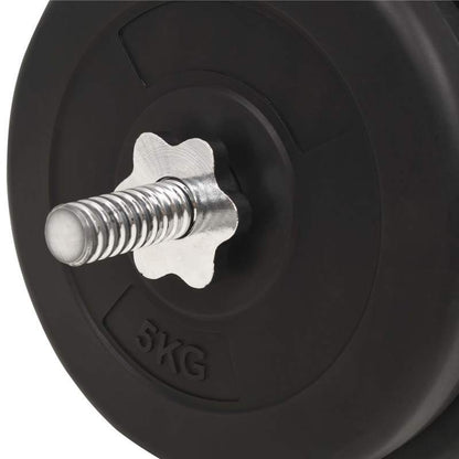 Verstelbare Halterset – Dumbbell – Barbell – Gewichten – Fitnessset – 30 kg Gewicht – Roestvrij Staal