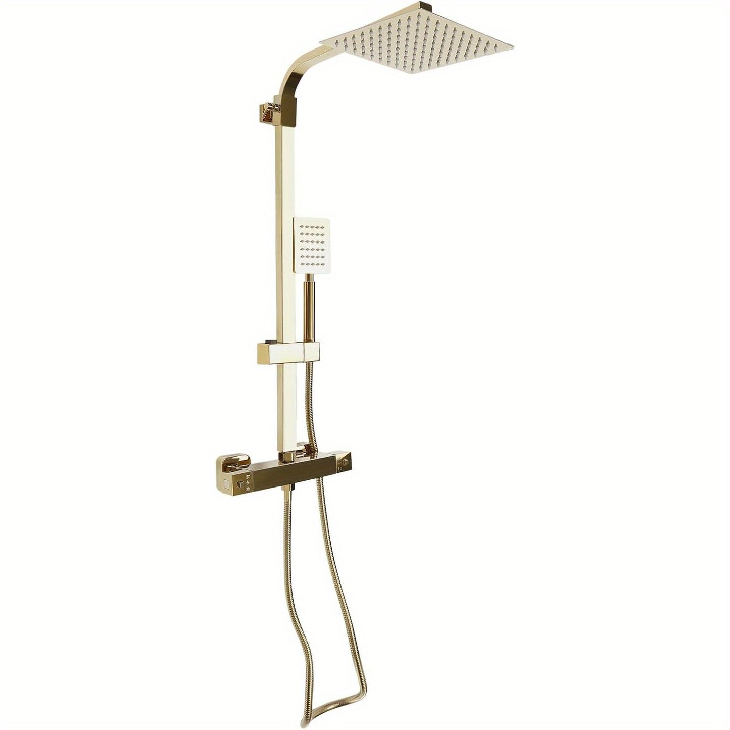 Anti-kalk Douche­systeem – Thermostaatkraan – Regendouche – Douche­paneel – Messing Douchekolom – Gouden Design – Constante Temperatuur – Duurzaam Roestvrijstaal