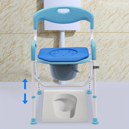 Toiletverhoger – WC Verhoger – Toiletlift – Toiletstoel – Inklapbare Douchestoel – Verstelbare Zithoogte 42-55 cm – Lichtgewicht Aluminium Frame