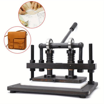 Handmatige Stans- en Snijmachine – Leer Snijmachine – Clicker Press – Embosser – DIY Snijmachine – Stalen Constructie – Instelbare Hoogte 10mm