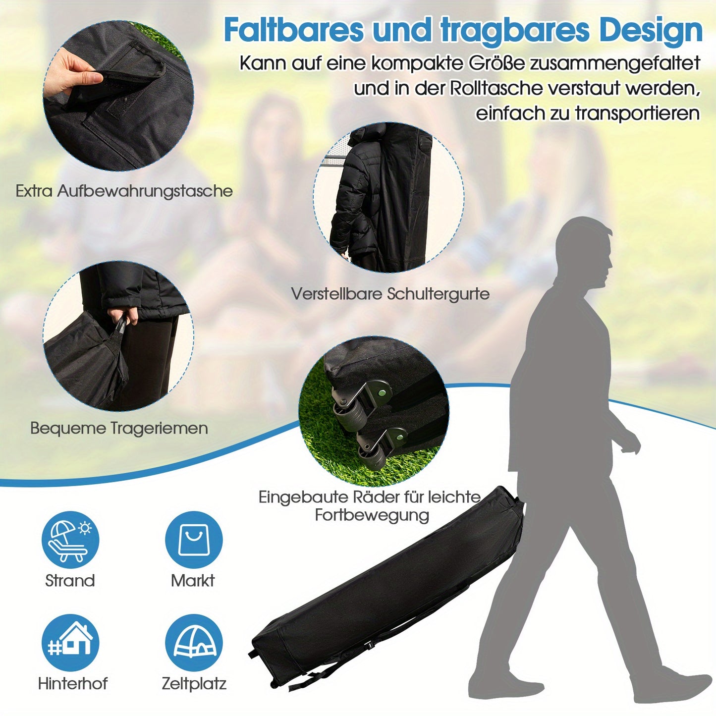 Tuinpaviljoen – Partytent – Pergola – Prieel – Gazebo – Opvouwbaar – Met Klamboe – Zandzakken – 3x3 meter – UV-bescherming SPF 50+