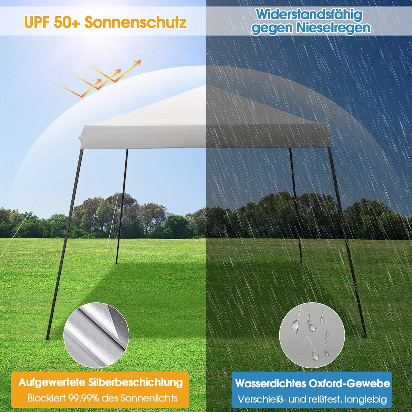 Tuinpaviljoen – Partytent – Pergola – Prieel – Gazebo – Opvouwbaar – Met Klamboe – Zandzakken – 3x3 meter – UV-bescherming SPF 50+