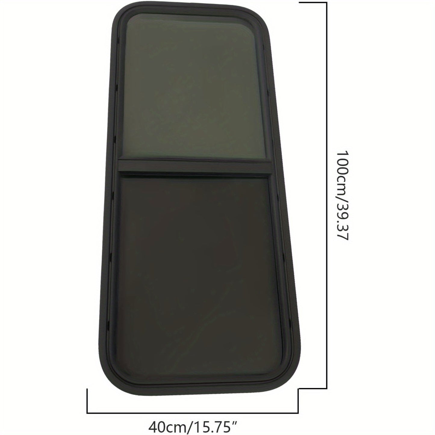 Caravanraam – Caravan Zijraam – Camperraam – Schuifraam – Raam Voor Caravan – Aluminium Frame – Gehard Zwart Glas – 1000x400mm – Weerbestendig & Ventilerend