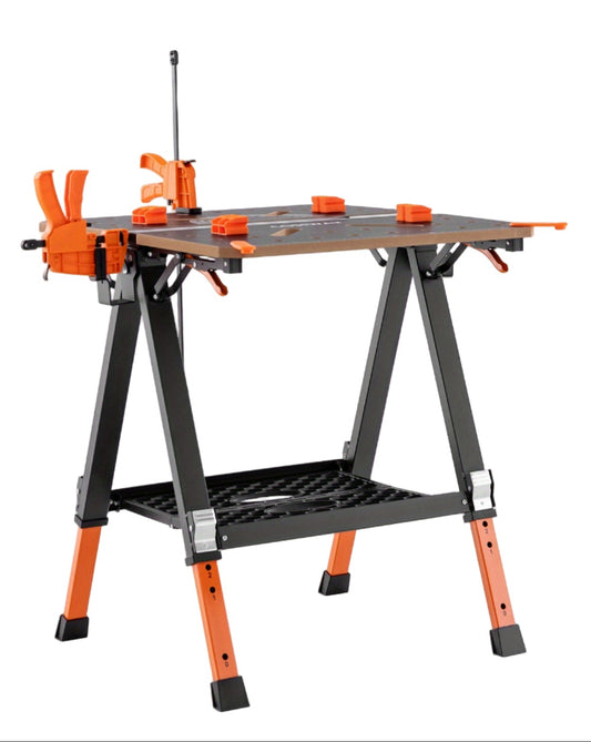 2in1 folding workbench, workbench with 8-adjustable heights, workbench portable up to 454kg