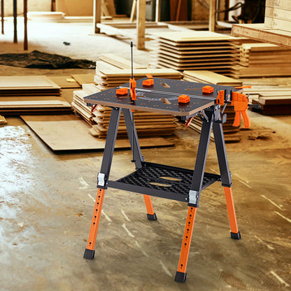 2in1 folding workbench, workbench with 8-adjustable heights, workbench portable up to 454kg