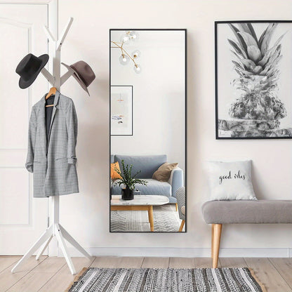 Full-length mirror, hanging or tilting, for bedroom, living room and entrance area (black)