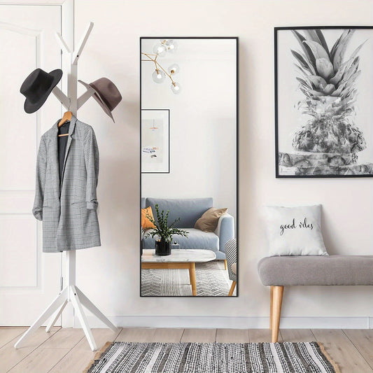 Full-length mirror, hanging or tilting, for bedroom, living room and entrance area (black)