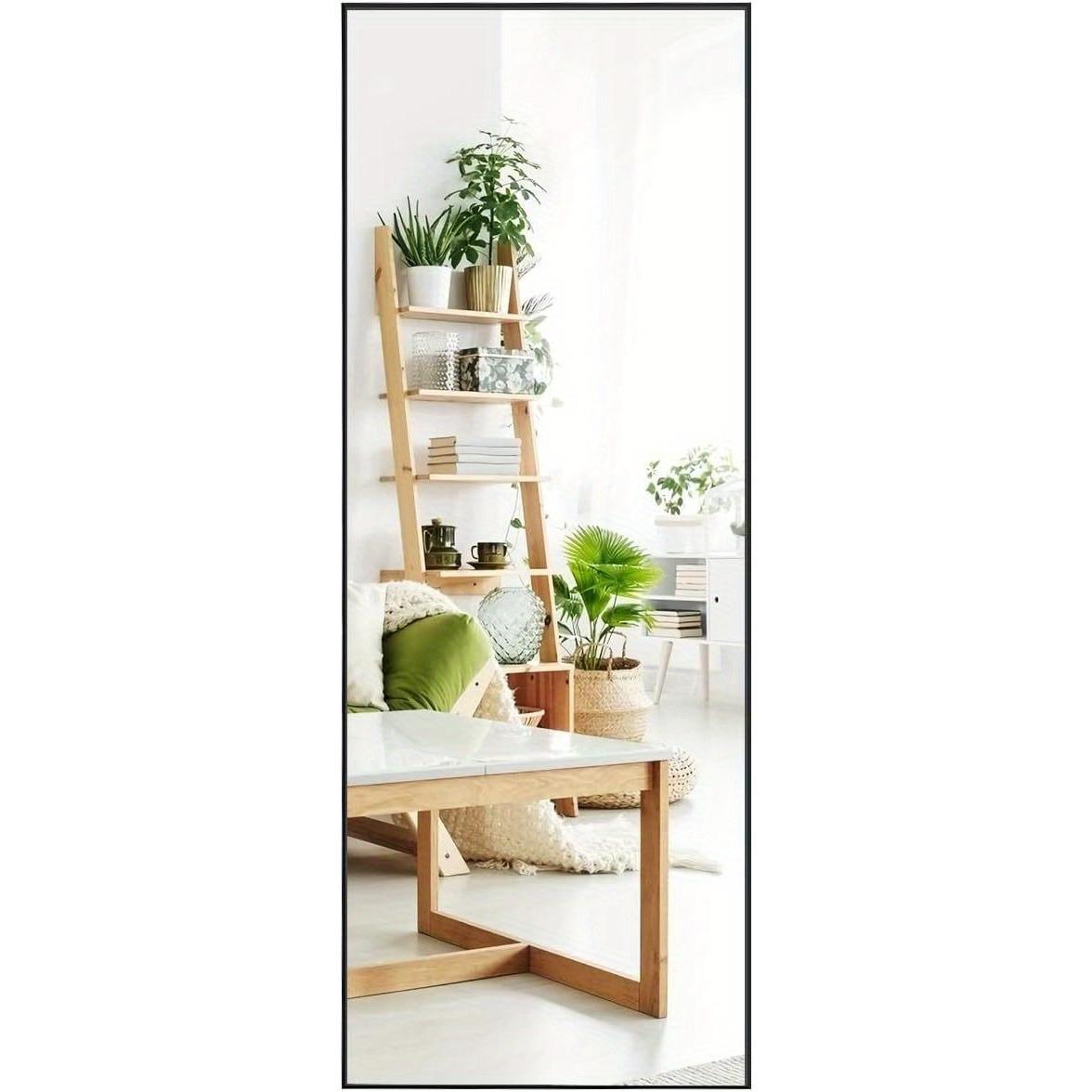 Full-length mirror, hanging or tilting, for bedroom, living room and entrance area (black)