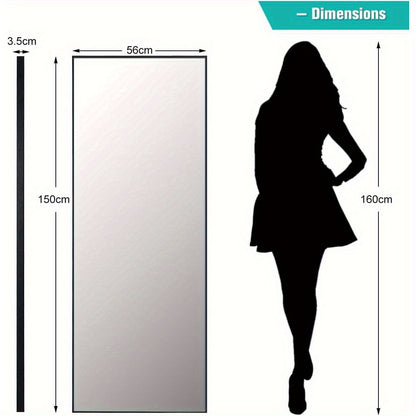 Full-length mirror, hanging or tilting, for bedroom, living room and entrance area (black)