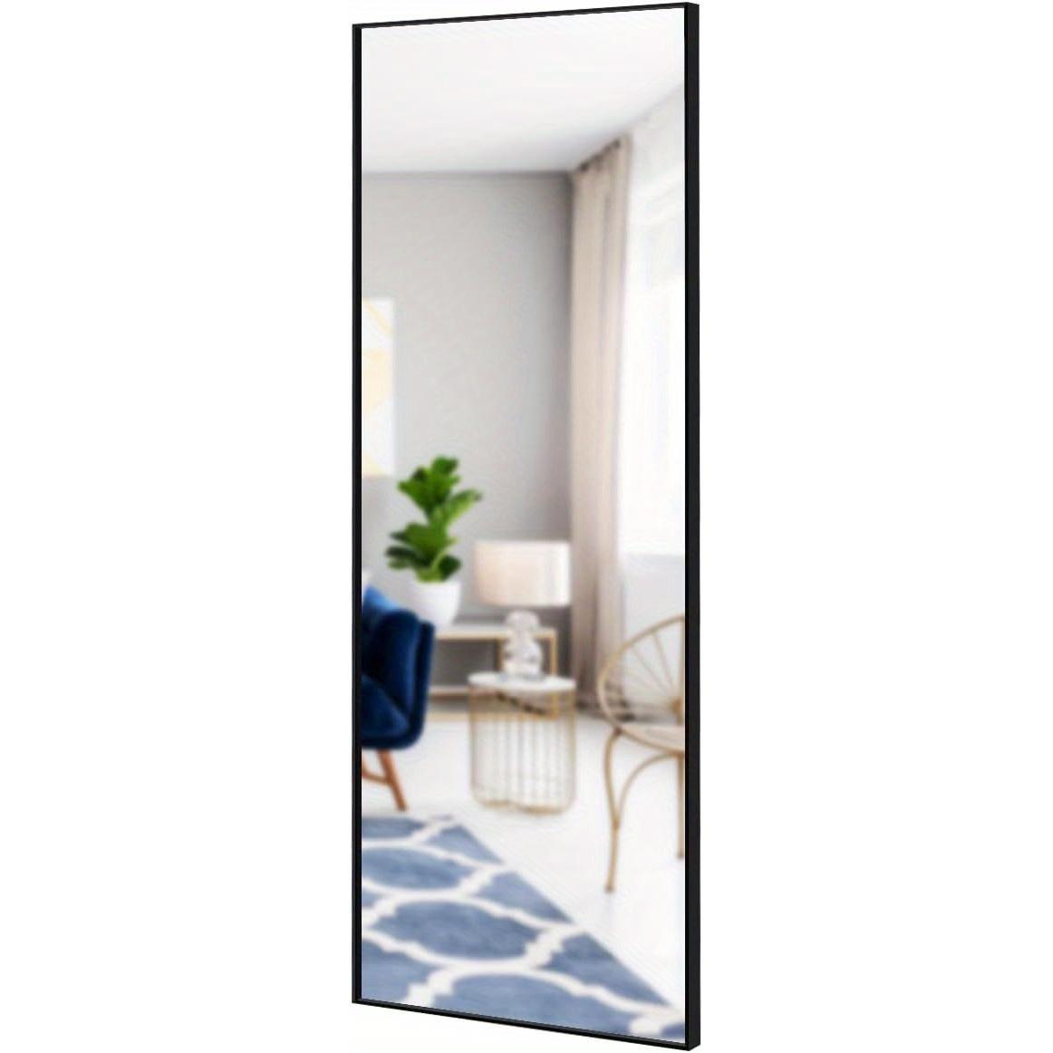 Full-length mirror, hanging or tilting, for bedroom, living room and entrance area (black)