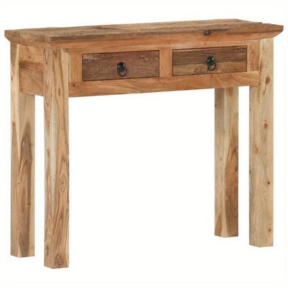 Consoletafel – Sidetable – Haltafel – Wandtafel – Bijzettafel – 90,5x30x75 cm – Acaciahout en Gerecycled Massief Hout – Duurzaam en Compact