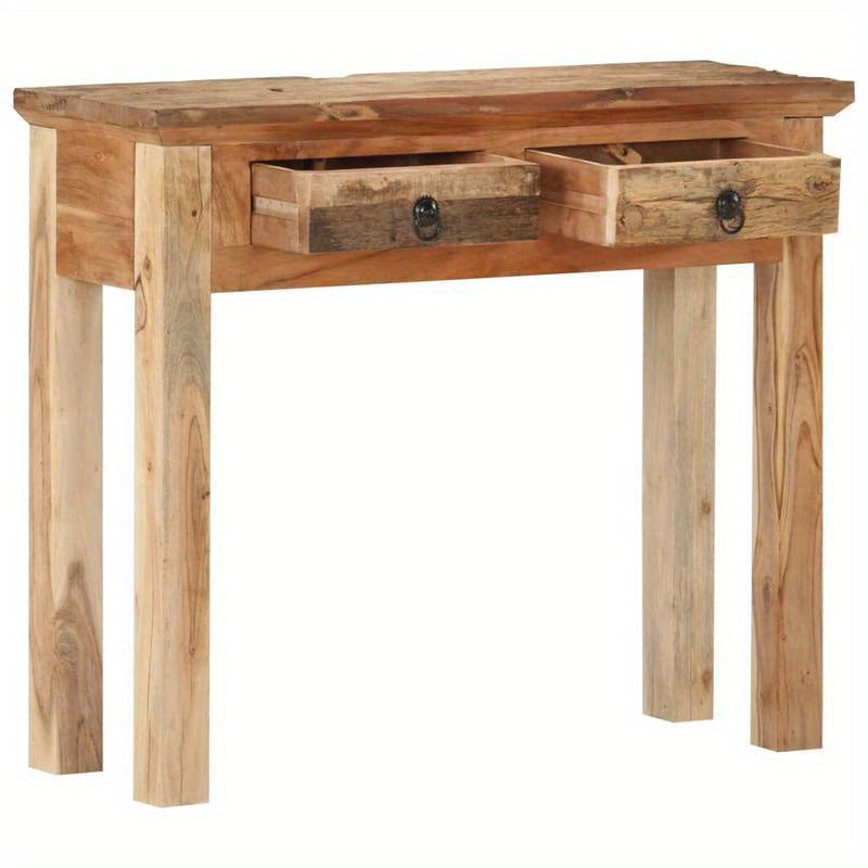 Consoletafel – Sidetable – Haltafel – Wandtafel – Bijzettafel – 90,5x30x75 cm – Acaciahout en Gerecycled Massief Hout – Duurzaam en Compact