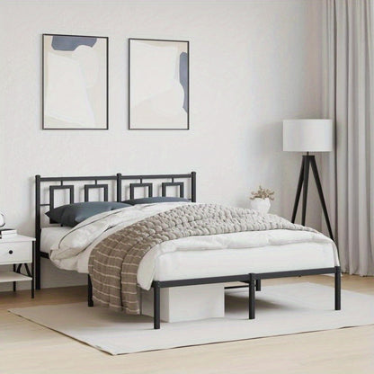 Modern Bedframe – Metaal Bedframe – Stalen Bed – Slaapkamer Bed – Bed Met Hoofdeinde – 140x190 cm – Duurzaam Metaal – Minimalistisch Design