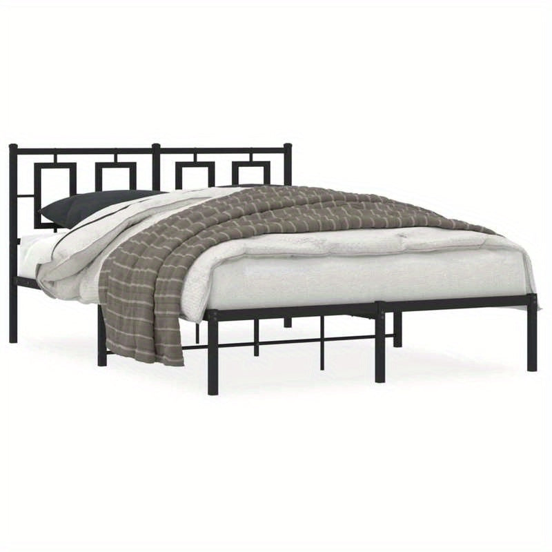 Modern Bedframe – Metaal Bedframe – Stalen Bed – Slaapkamer Bed – Bed Met Hoofdeinde – 140x190 cm – Duurzaam Metaal – Minimalistisch Design