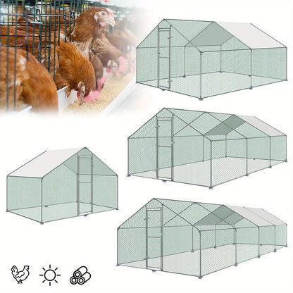 Kippenhok – Kippenren – Pluimveehok – Dierenhok – Buitenren – Verzinkt Stalen Frame – Waterdicht PE Dak – 3x6x2 Meter
