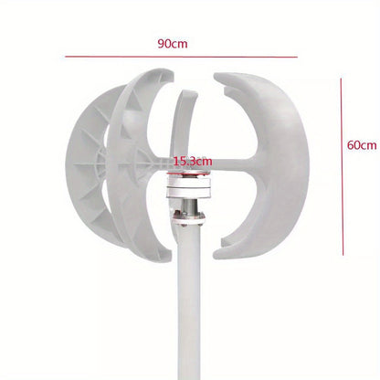 Windturbine – Verticale Windmolen – Windgenerator – Duurzame Energie – 5 Nylon Bladen – Werkt Vanaf 2 M/S