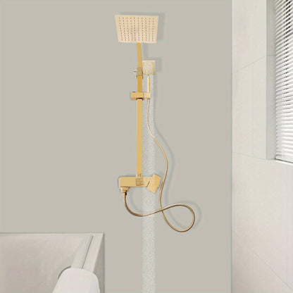 Douche Systeem – Douche Set – Regendouche – Handdouche – Douche Accessoires – Gouden Afwerking – Verstelbare Hoogte – Metalen Koper & RVS