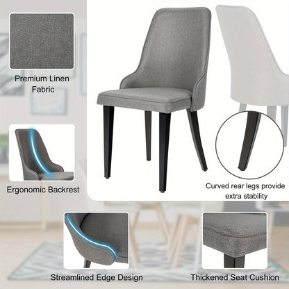 Eetkamerstoelen – Stoelen – Dining Chairs – Keukenstoelen – Horecastoelen – Set Van 2 – Ergonomische Rugleuning – Stevig Metalen Frame