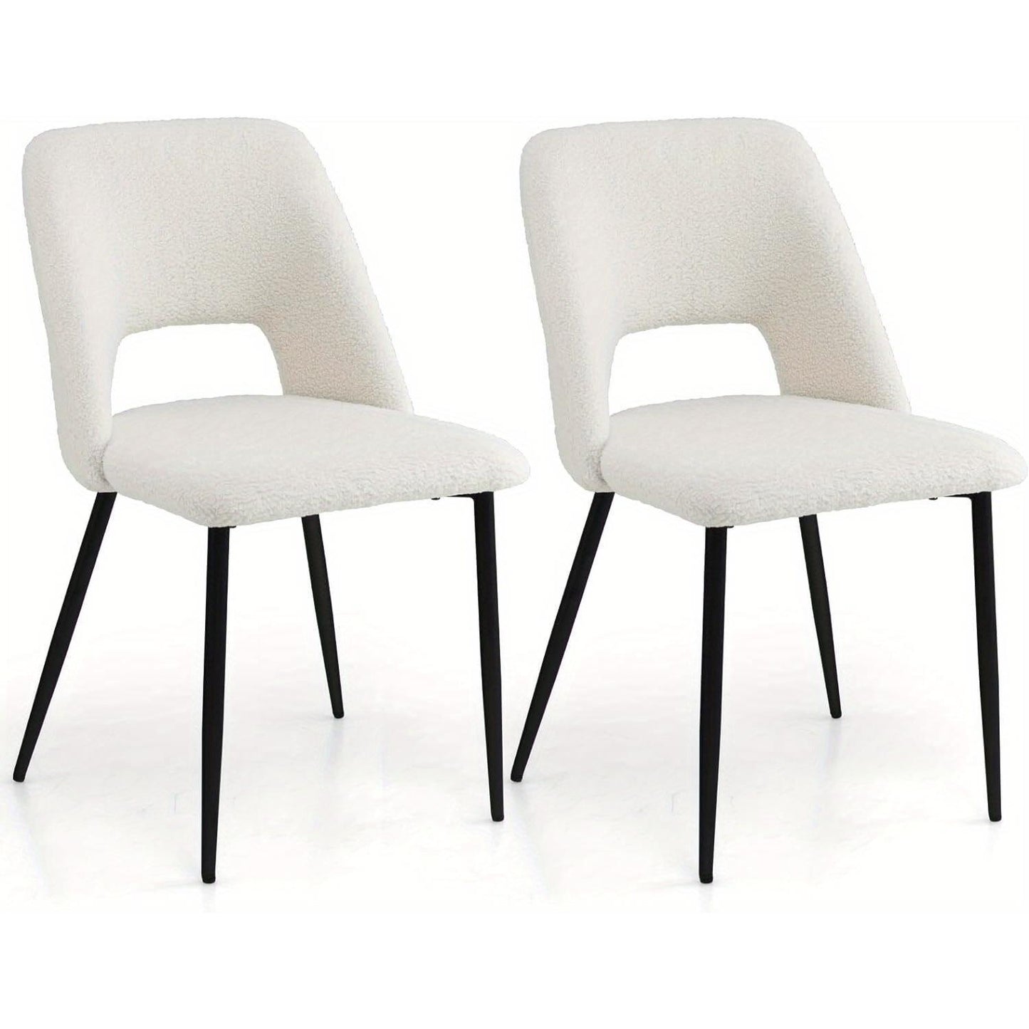 Eetkamerstoelen – Keukenstoelen – Barstoelen – Make-up Stoelen – Woonkamerstoelen – Set van 2 – Velours Bekleding – Verstelbare Metalen Pootjes – Beige