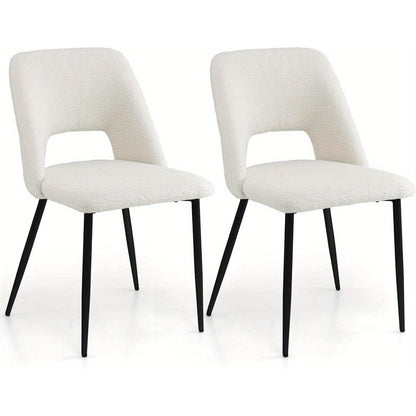 Eetkamerstoelen – Keukenstoelen – Barstoelen – Make-up Stoelen – Woonkamerstoelen – Set van 2 – Velours Bekleding – Verstelbare Metalen Pootjes – Beige