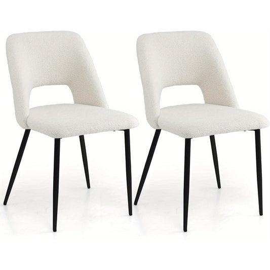 Eetkamerstoelen – Keukenstoelen – Barstoelen – Make-up Stoelen – Woonkamerstoelen – Set van 2 – Velours Bekleding – Verstelbare Metalen Pootjes – Beige