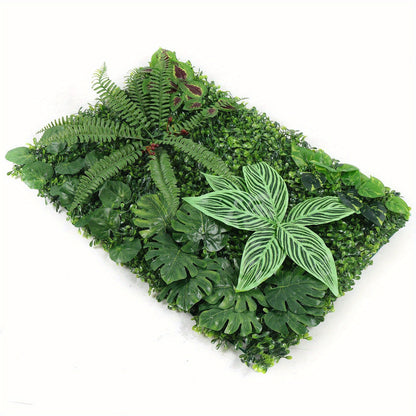 Kunstplantpanelen – Kunstgroen Wandpaneel – Nepplanten – Decoratief Groen – Privacy Scherm – Set van 12 – Waterbestendig PE-Materiaal – Eenvoudige Installatie 40x60 cm