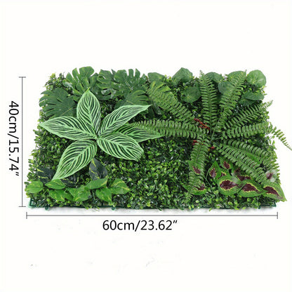 Kunstplantpanelen – Kunstgroen Wandpaneel – Nepplanten – Decoratief Groen – Privacy Scherm – Set van 12 – Waterbestendig PE-Materiaal – Eenvoudige Installatie 40x60 cm