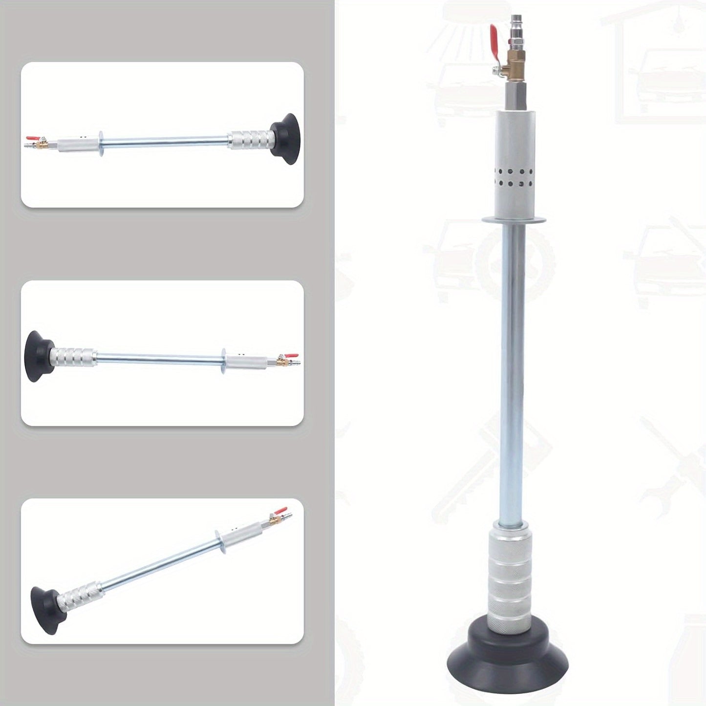 Deukentrekker – Uitdeuksset – Deukverwijderaar – Auto Deuk Remover – Zuignap – Pneumatische Kracht – 61,5 cm Handgreep
