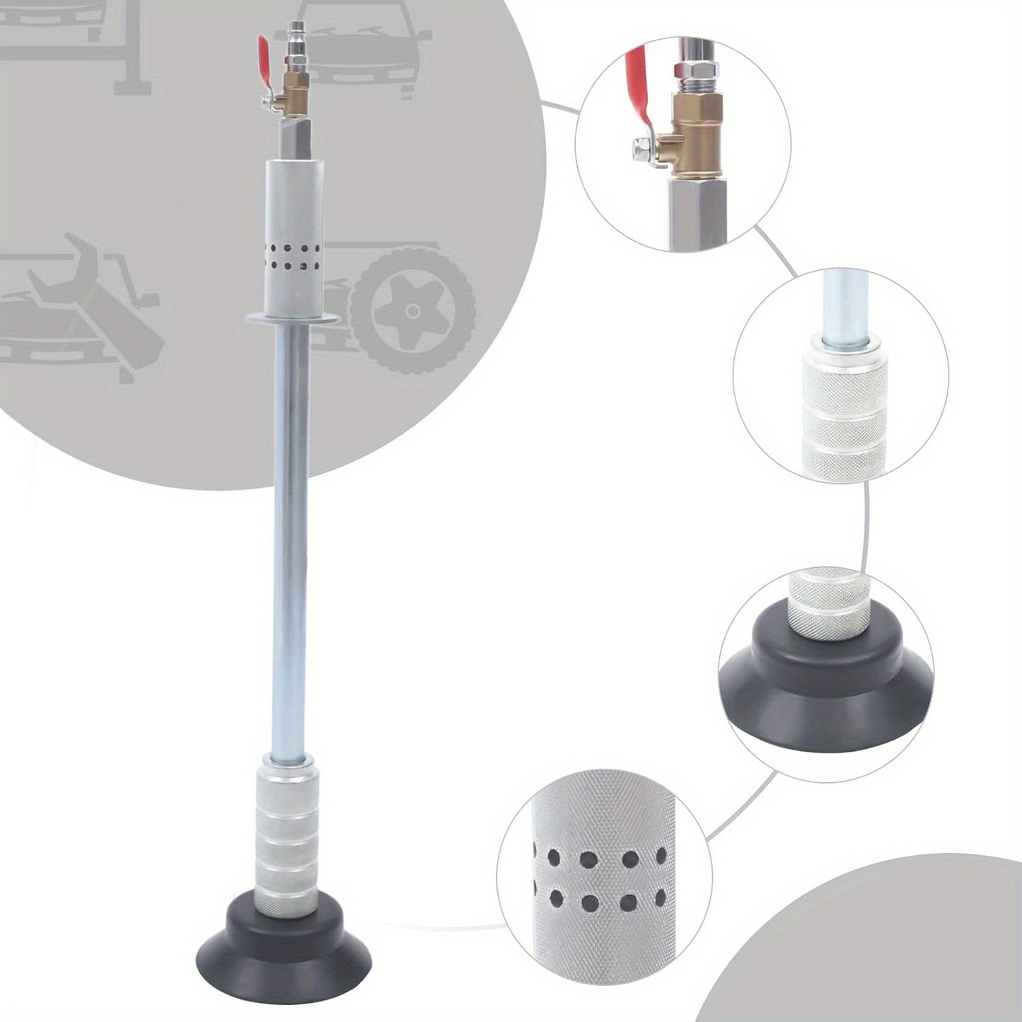 Deukentrekker – Uitdeuksset – Deukverwijderaar – Auto Deuk Remover – Zuignap – Pneumatische Kracht – 61,5 cm Handgreep