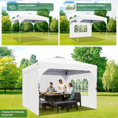 Partytent – Paviljoen – Easy Up Tent – Vouwtent – Feesttent – 3x3m – Waterdicht – Met Zijwanden en Zandzakken - Wit