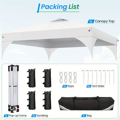 Partytent – Paviljoen – Easy Up Tent – Vouwtent – Feesttent – 3x3m – Waterdicht – Met Zijwanden en Zandzakken - Wit