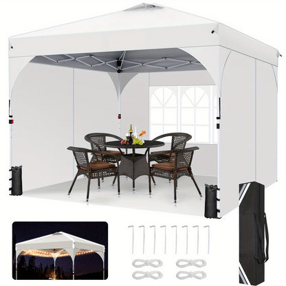 Partytent – Paviljoen – Easy Up Tent – Vouwtent – Feesttent – 3x3m – Waterdicht – Met Zijwanden en Zandzakken - Wit