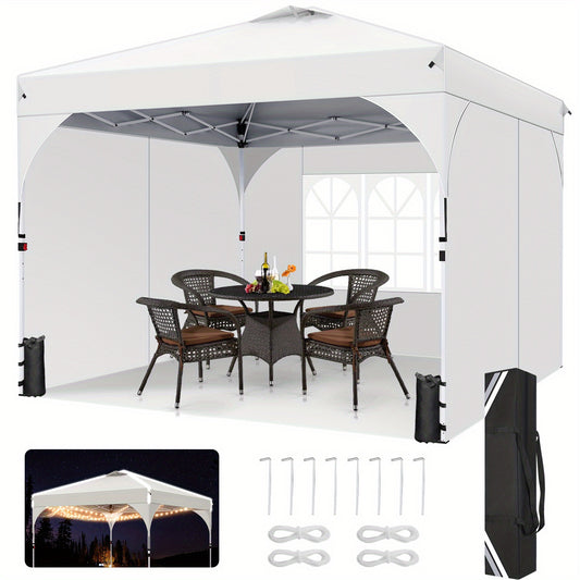 Partytent – Paviljoen – Easy Up Tent – Vouwtent – Feesttent – 3x3m – Waterdicht – Met Zijwanden en Zandzakken - Wit