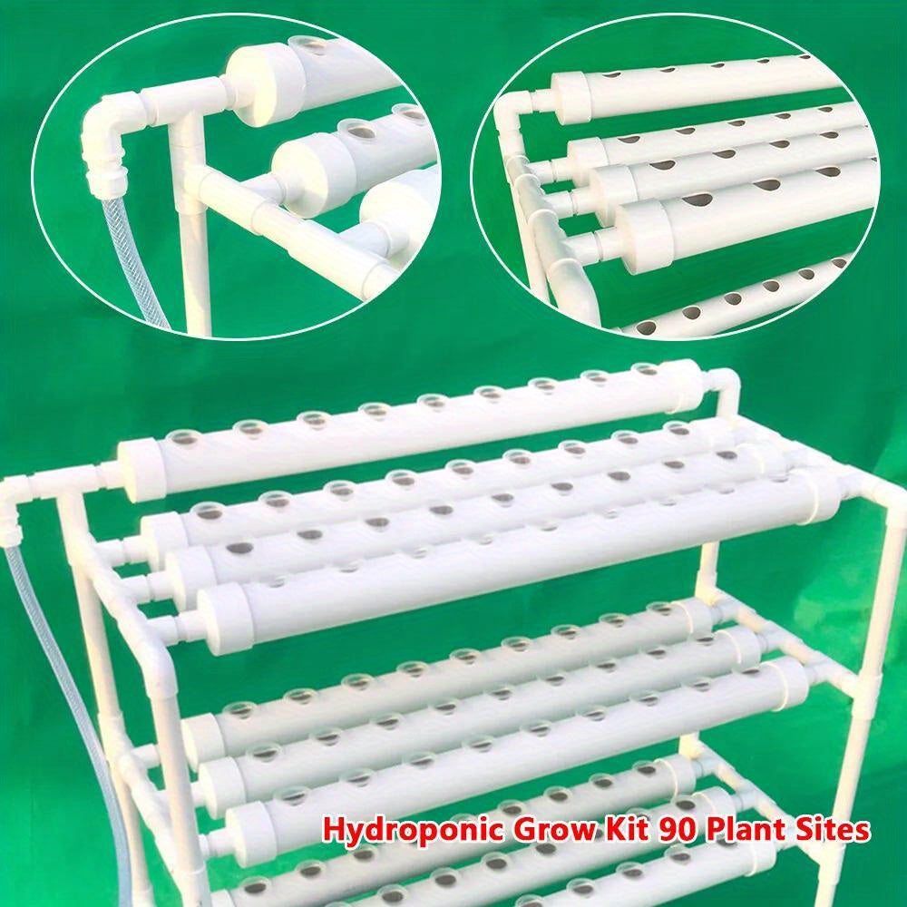 Hydroponic Kweekstation – Hydroponisch Tuinsysteem – Verticale Tuin – Plantenrek – 90 Plantplaatsen – Lichtgewicht PVC-U – Onderhoudsarm