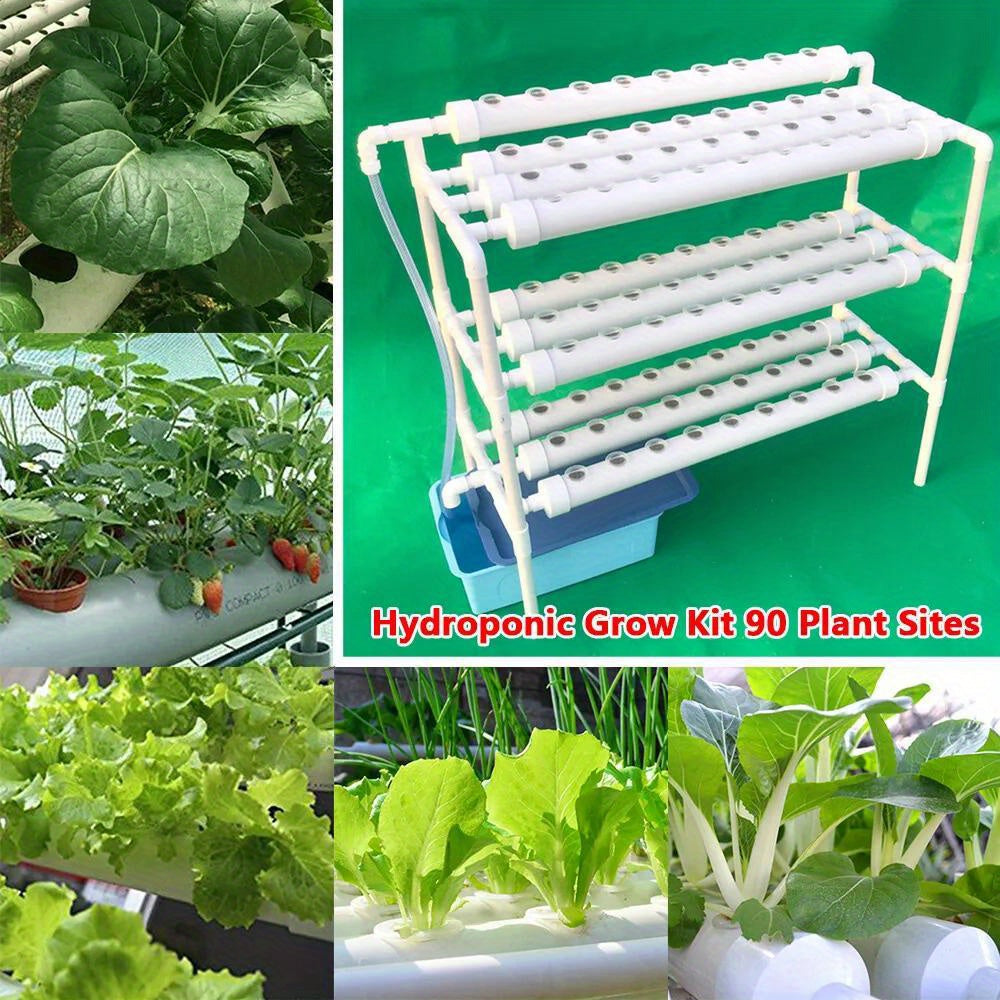 Hydroponic Kweekstation – Hydroponisch Tuinsysteem – Verticale Tuin – Plantenrek – 90 Plantplaatsen – Lichtgewicht PVC-U – Onderhoudsarm