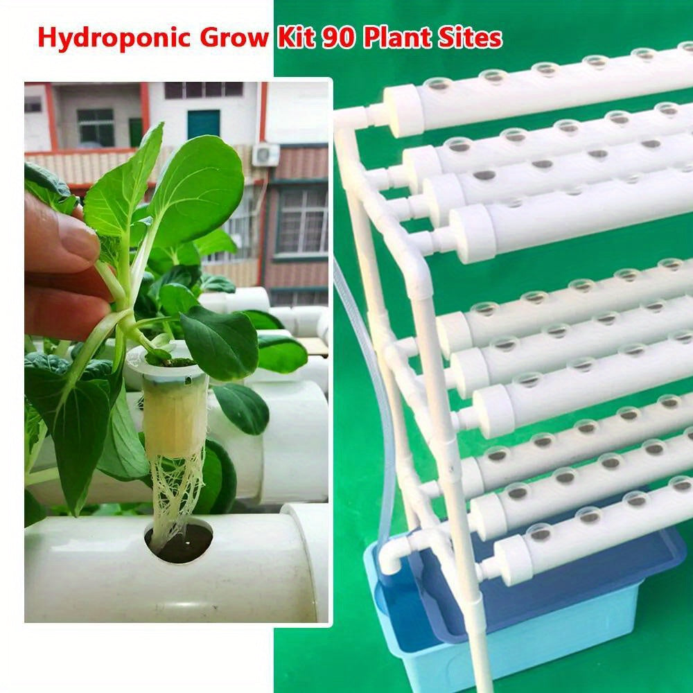 Hydroponic Kweekstation – Hydroponisch Tuinsysteem – Verticale Tuin – Plantenrek – 90 Plantplaatsen – Lichtgewicht PVC-U – Onderhoudsarm