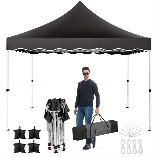 Paviljoen – Partytent – Opvouwbare Tent – Tuinpaviljoen – Easy-Up Tent – 3x3 m – Verstelbare Hoogte – Waterbestendig Met Zandzakken