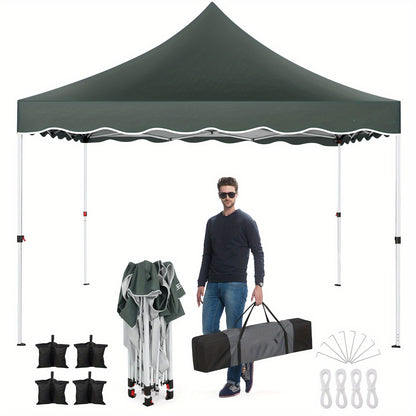 Pop-Up Tent 3x3 Meter – Partytent – Vouwtent – Solextent – Beschutting – Verstelbare Hoogte – Windbestendig Met Zandzakken – Robuust Oxford Polyester Grijs