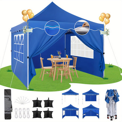 Partytent – Paviljoen – Tuintent – Feesttent – Easy-up – 3x3 Meter – Waterdicht – Versterkt Frame – Met Vier Zijwanden – Draagtas