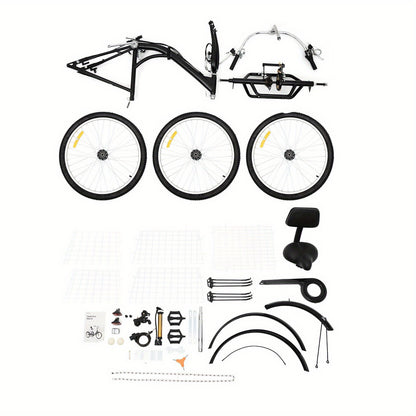 Driewieler Voor Volwassenen – Vouwfiets – Fiets Met Drie Wielen – Mobiliteitstricycle – Opvouwbare Driewieler – 24 Inch – Aluminium Frame – 7 Versnellingen – Inclusief Mand – Compact Opvouwbaar – Zwart