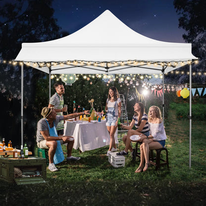Pop-up Tent – Partytent – Easy-up Tent – Opvouwbare Tent – Buiten Tent – 3x3 Meter – Verstelbare Hoogte – Afneembare Zijwanden - Wit