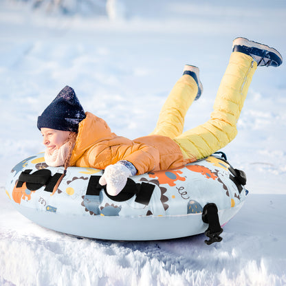 Snowtube – Slee – Sneeuwband – Opblaasbare Glijder – Pannenkoekslee – 132 cm Diameter – Premium Polyester Oxford – Duurzaam Plastic – Wit – Zonder Elektriciteit