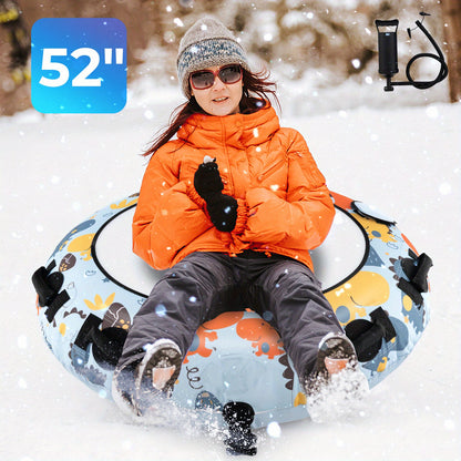 Snowtube – Slee – Sneeuwband – Opblaasbare Glijder – Pannenkoekslee – 132 cm Diameter – Premium Polyester Oxford – Duurzaam Plastic – Wit – Zonder Elektriciteit