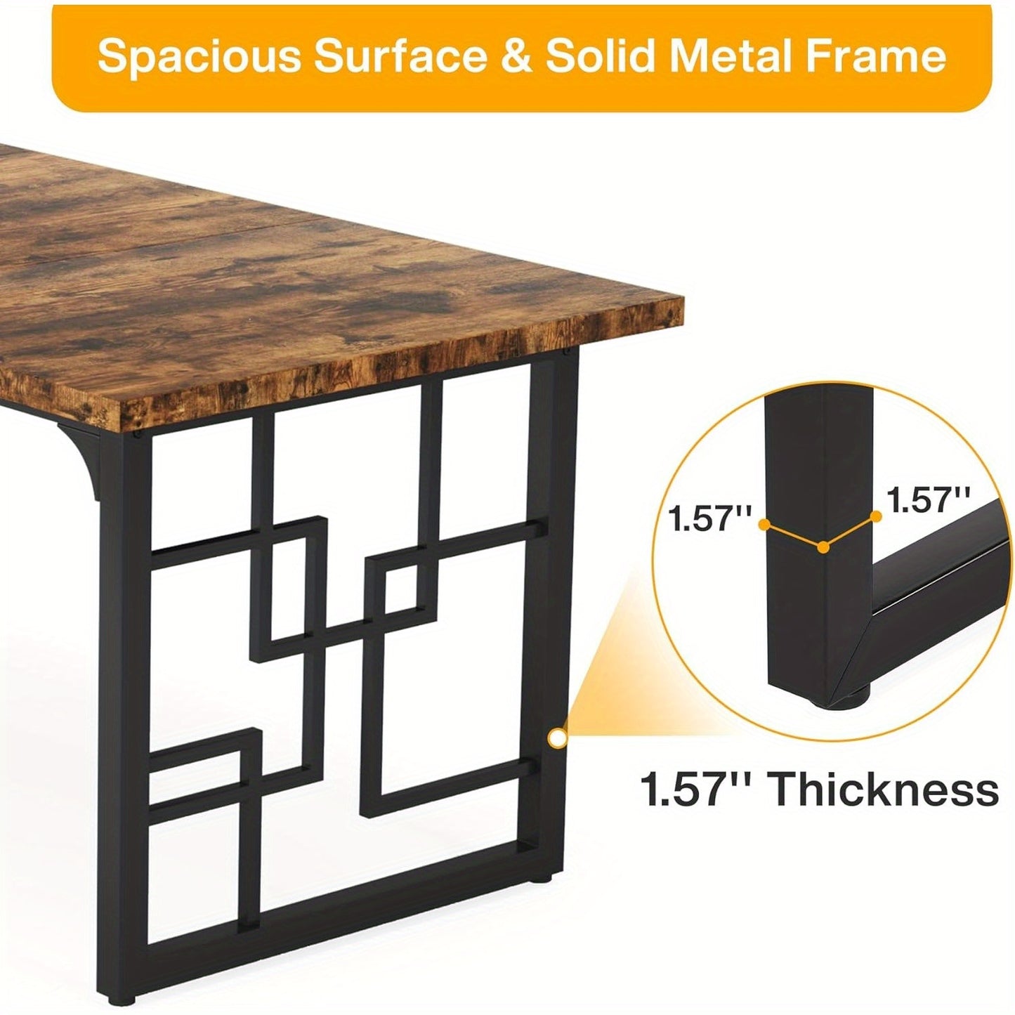 Eettafel – Keukentafel – Tafel – Eetkamertafel – Industriële Tafel – Ruimtebesparend Design – Duurzaam MDF Met Metalen Frame – Geschikt voor 4-6 Personen