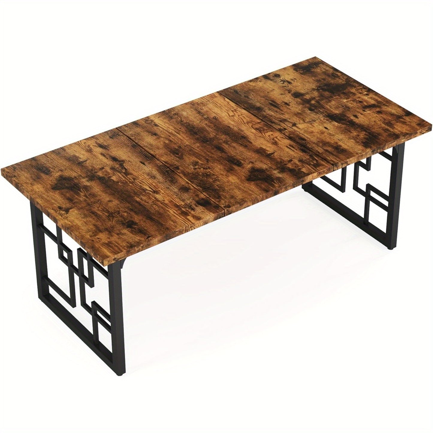 Eettafel – Keukentafel – Tafel – Eetkamertafel – Rechthoekige Tafel – Hout – Zwart Metalen Frame – 160 cm – Geschikt Voor 4-6 Personen