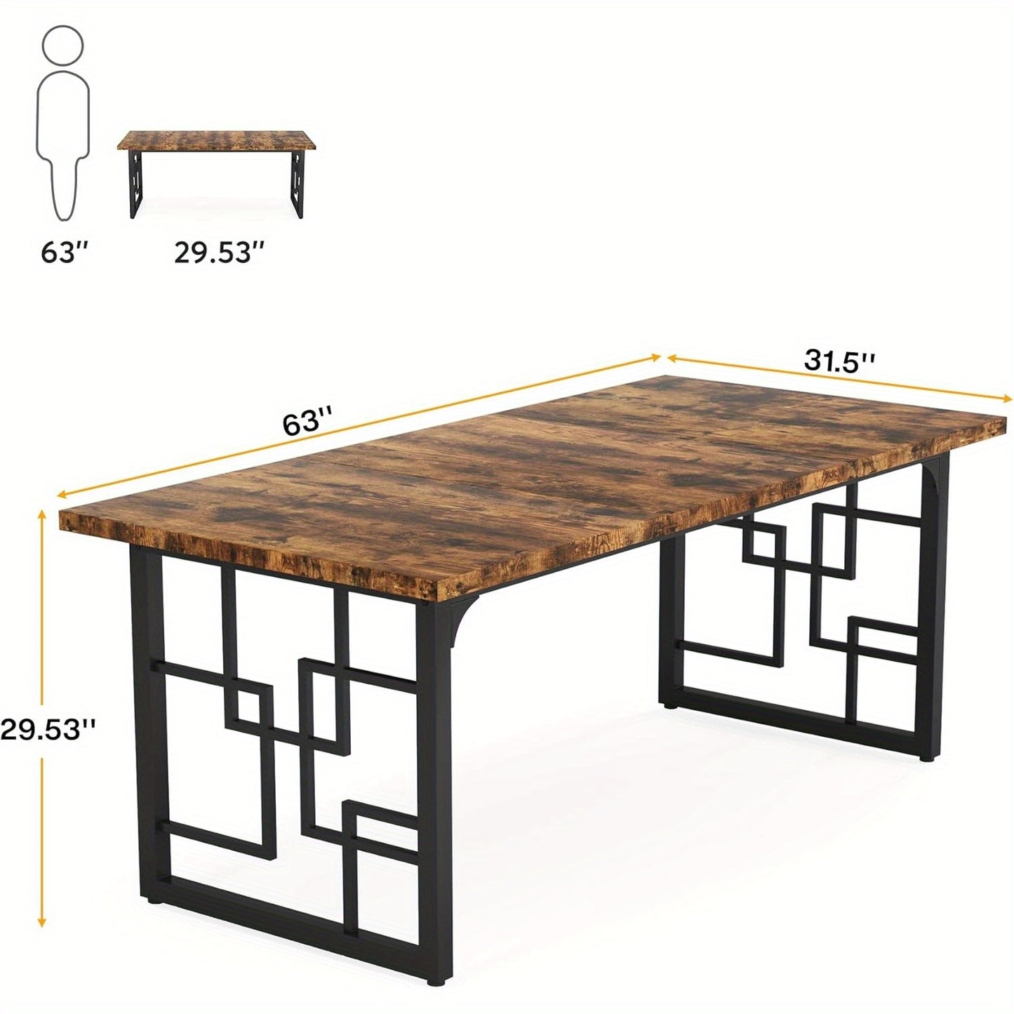 Eettafel – Keukentafel – Tafel – Eetkamertafel – Industriële Tafel – Ruimtebesparend Design – Duurzaam MDF Met Metalen Frame – Geschikt voor 4-6 Personen